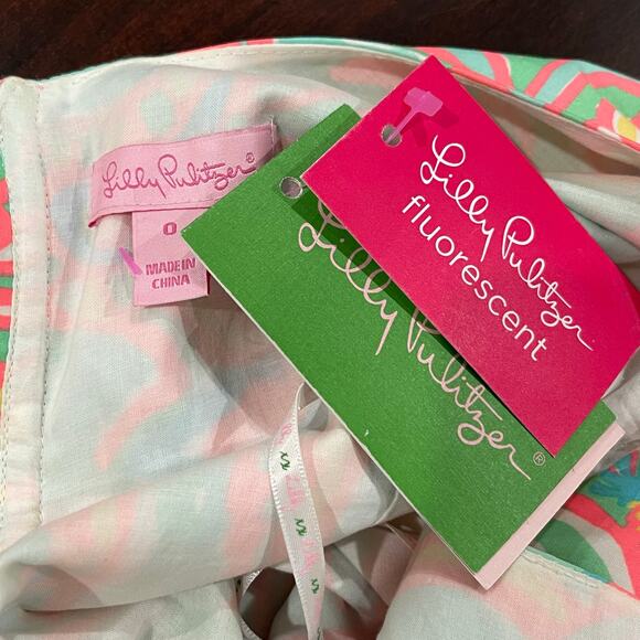 NEW Lilly Pulitzer Delia Dress Sand Bar Make A Splash Size 0 - Picture 8 of 9